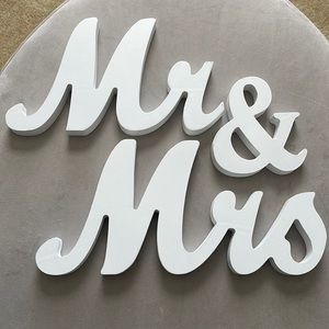 Mr & Mrs Wooden Letters